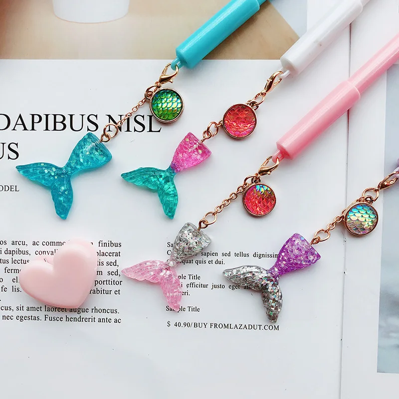 

1PC Cute Mermaid Pens Kawaii Crystal Gel Pens Pendant Neutral Pens For Kids Gift School Office Supplies Novelty Stationery