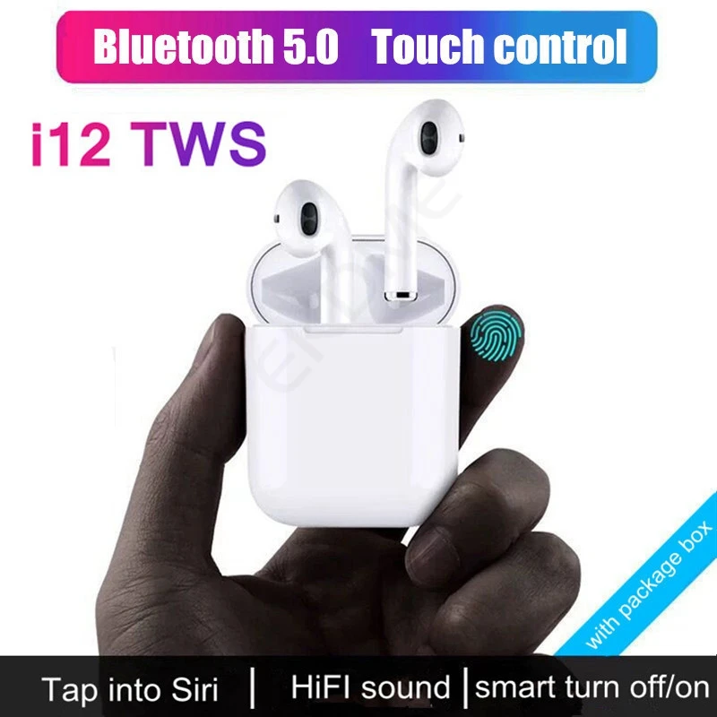 

I12 TWS Mini Bluetooth 5.0 Earphone Wireless Headset Touch Earbuds Ear Pods Call For Smartphone For IPhone XS Android