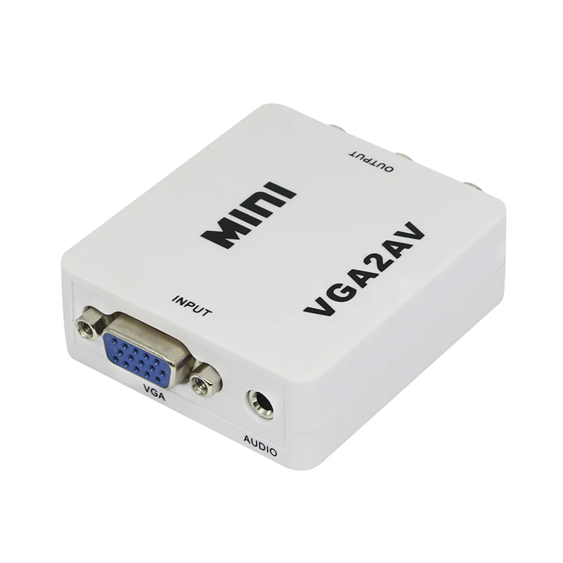 1080P мини VGA в AV RCA конвертер с 3,5 мм аудио VGA2AV/CVBS адаптер для ПК в HD ТВ преобразования NTSC PAL SXGA 1920x1080 60 кадров в секунду
