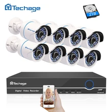 Techage 8CH 1080P HDMI POE NVR Kit CCTV Camera System 2.0MP Security IP Camera Outdoor Waterproof P2P Video Surveillance System