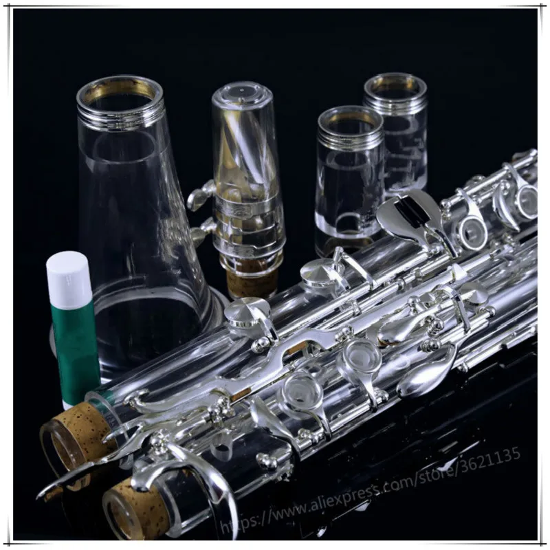 

professional acrylic transparent body silver plated 18 keys 4 rings G Tone Clarinet