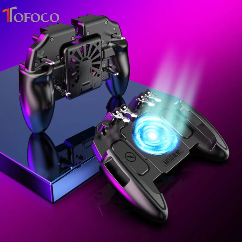  Pubg Controller with Fan Gamepad Pubg Mobile Controller Trigger L1 R1 Shooter Joystick Phone Holder