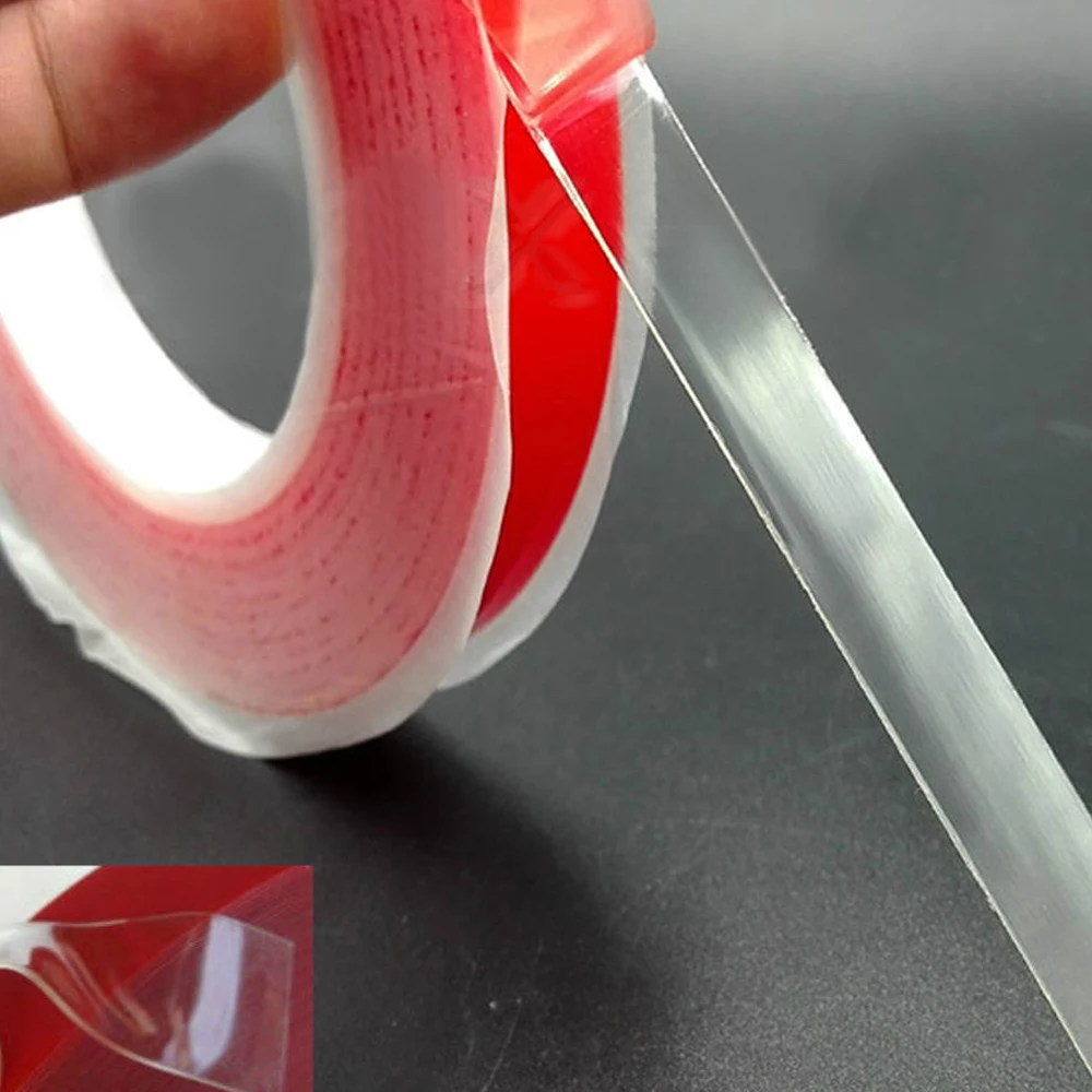 Double Side Adhesive Tape 1pc 25M Red Film Transparent Double Sided Sticky Adhesive Tape Cell Phone Repair For Electrical Wire