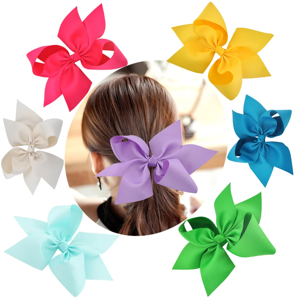 

Ruoshui 10 Inch Large Girls Hair Bows Ribbon Bowknot Hairpins Headwear for Children Girl Solid Barrettes Kids Hair Accessories