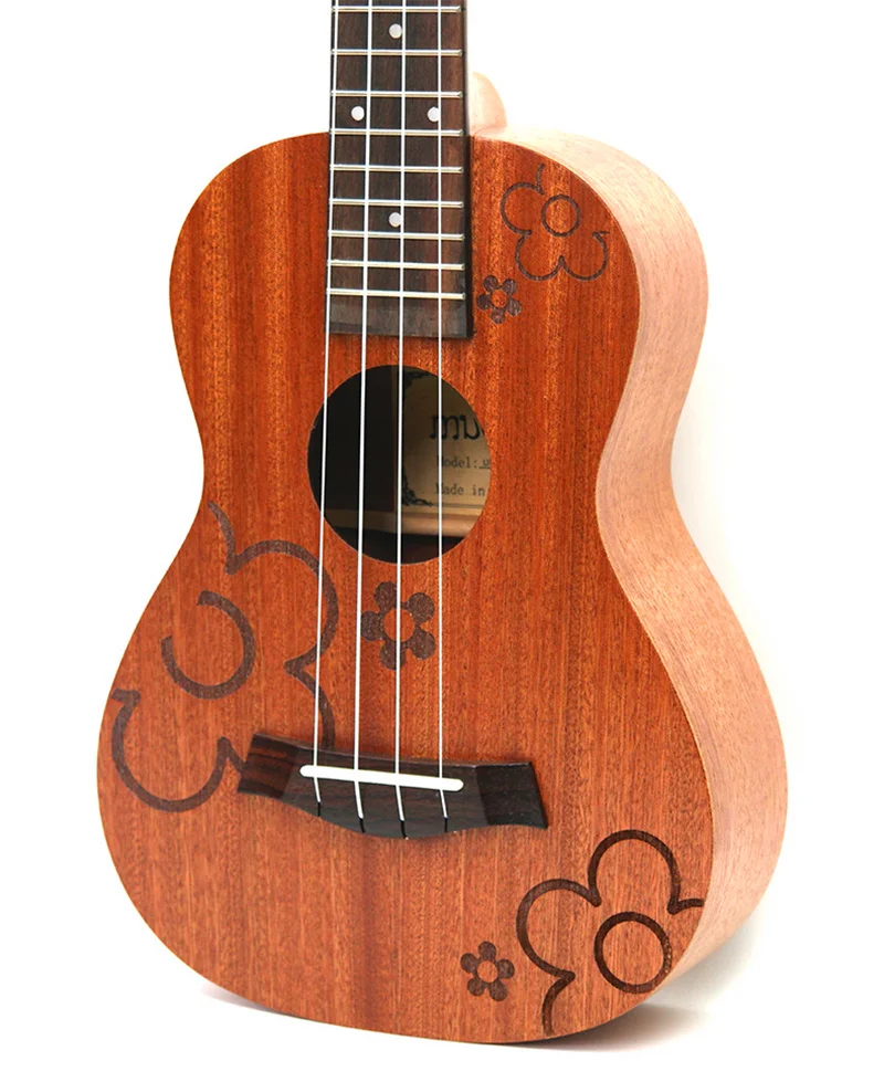 2" Укулеле 4 струны Sapele Акустическая маленькая гитара из палисандра гриф электрическая укулеле с пикап экв музыкальный инструмент гитара e