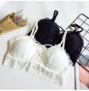 

Sexy Front Cross Lace Put on the Chest and Wrap the Underwear for Girls with Suspended Vest and Chest Pad at Real Price
