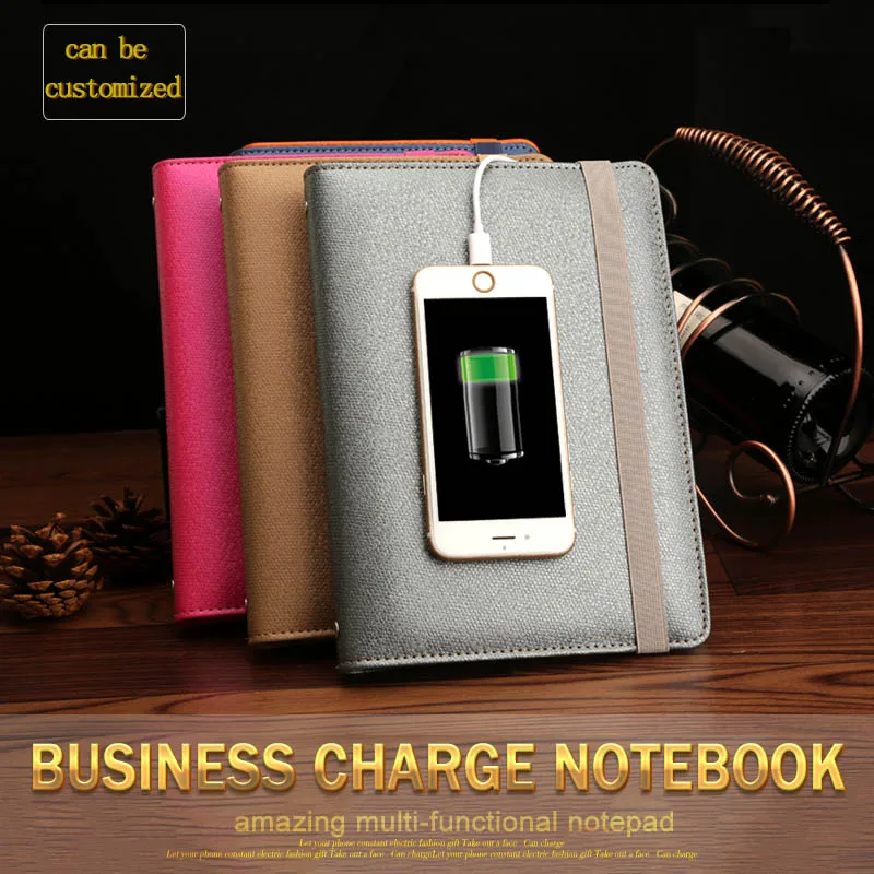 diary portable 2017 planner power bank with card elastic strap