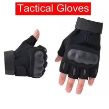 С обрезанными пальцами тактические перчатки с твердыми костяшками страйкбол охота без пальцев бойцовские перчатки мужские походы, кемпинг, катание на веосипеде противоскользящие перчатки