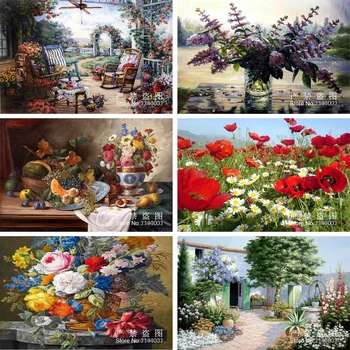 

5D DIY Diamond Painting Posters Lucky Flower 3D Cross Stitch Pattern Diamond Mosaic Embroidery Rhinestone Home Decor Garden