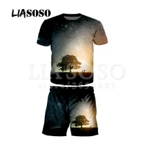 LIASOSO 3d принт Забавный Рик и Морти галактика Деревья Мужские шорты наборы пляжные Летние повседневные шорты доска шорты брюки X0590