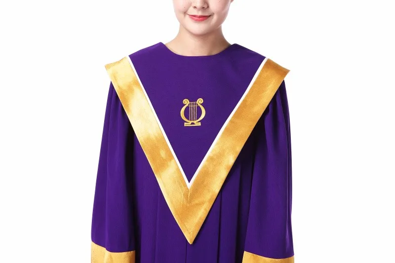 Ватикан стиль фиолетовый и золотой крещение хор церкви и одежда иерейское облачение костюм священника церкви хор костюм пастора