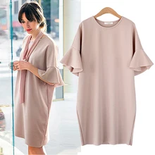 Maternity clothing summer plus size plus size maternity dress medium long loose short sleeve one piece
