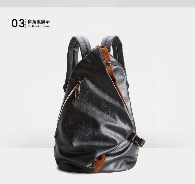 Fashion Men Business Casual School Synthetic PU Faux Leather Laptop Backpack High Quality Travel Backpacks Daypack Mochila