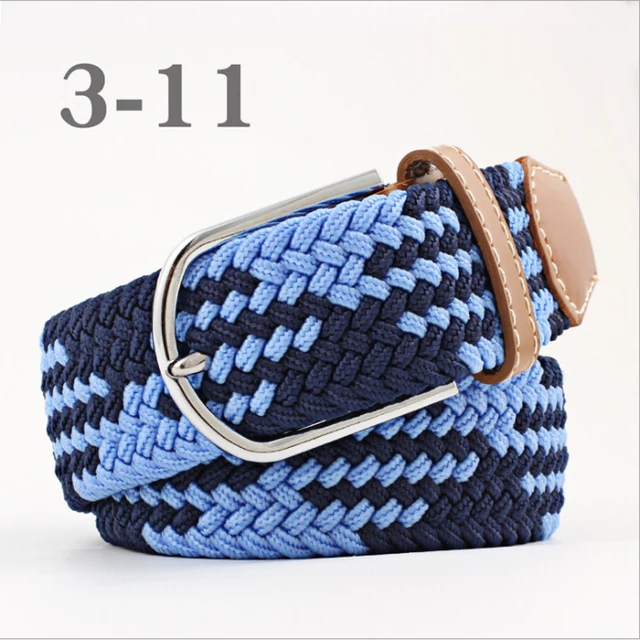 ZLD 60 Colors Female Casual Knitted Pin Buckle Men Belt Woven Canvas Elastic Expandable Braided Stretch Belts For Women Jeans 26