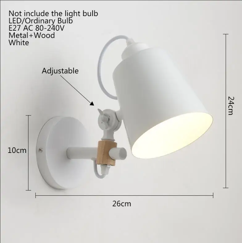 Промышленные современный настенный светильник в европейском стиле светодиодный E27 скандинавском Ретро настенный светильник для Дом Офис кухня кафе ресторан Проход Спальня магазин - Цвет абажура: Белый