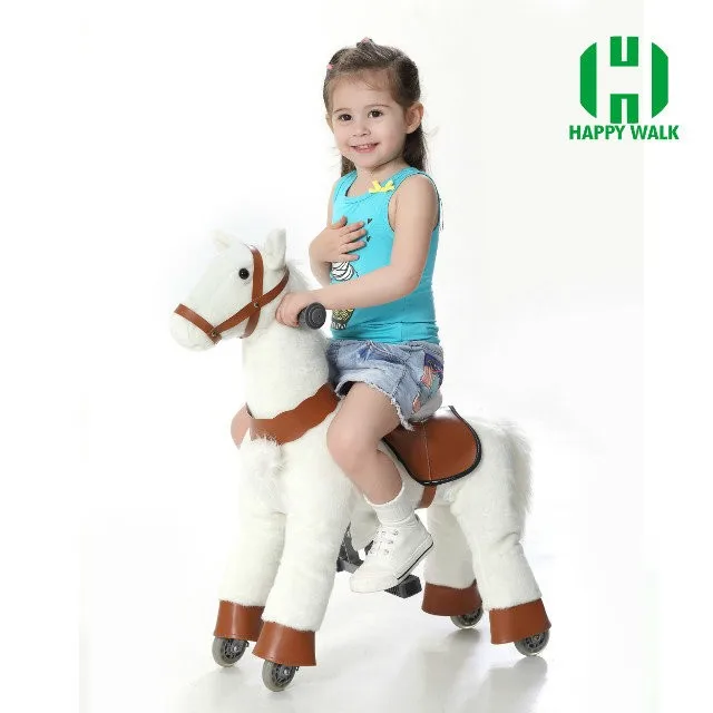 Размер М, детская Механическая ходьба на лошади, игрушка-качалка, животные, плюшевые игрушки, хобби, лошадь, пони, скутер, Детский Рождественский подарок