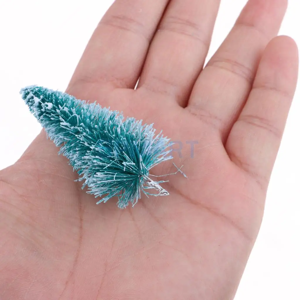 20pcs Set 6.5cm Iron Wire Christmas Tree Model for Dolls House Xmas Decor Colorful Life Scenes Kids Birthday Gift