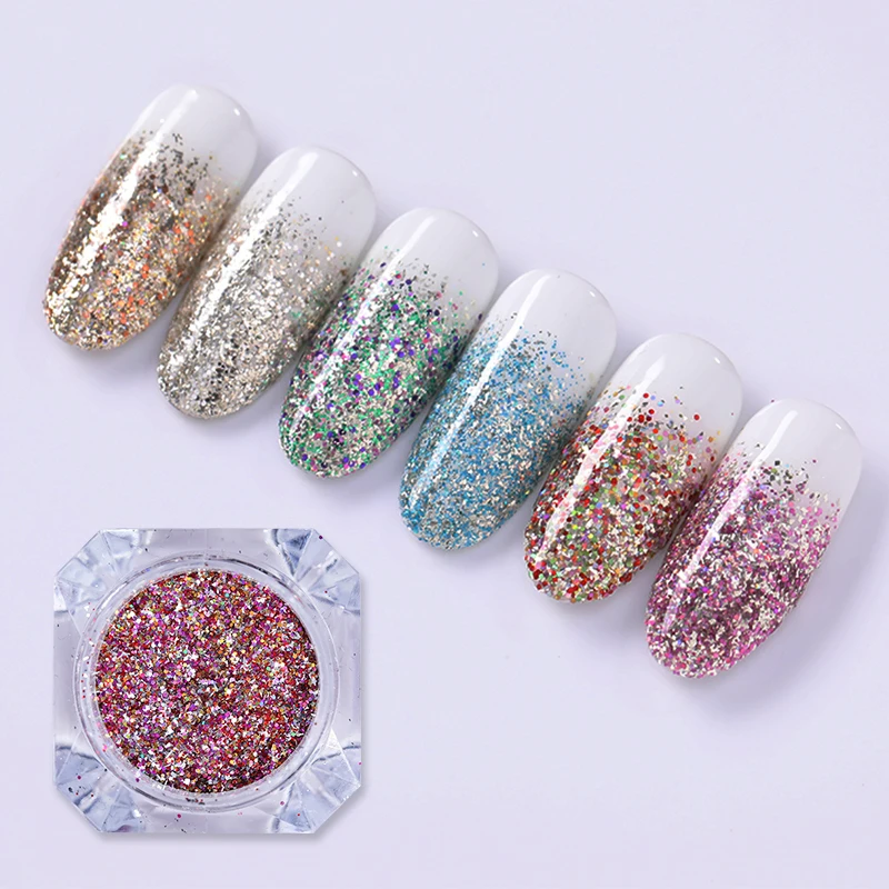 

1Box Platinum Shiny Nail Glitter Powder Laser Sparkly Diamond Manicure Nail Art Chrome Pigment DIY Nail Art Decoration