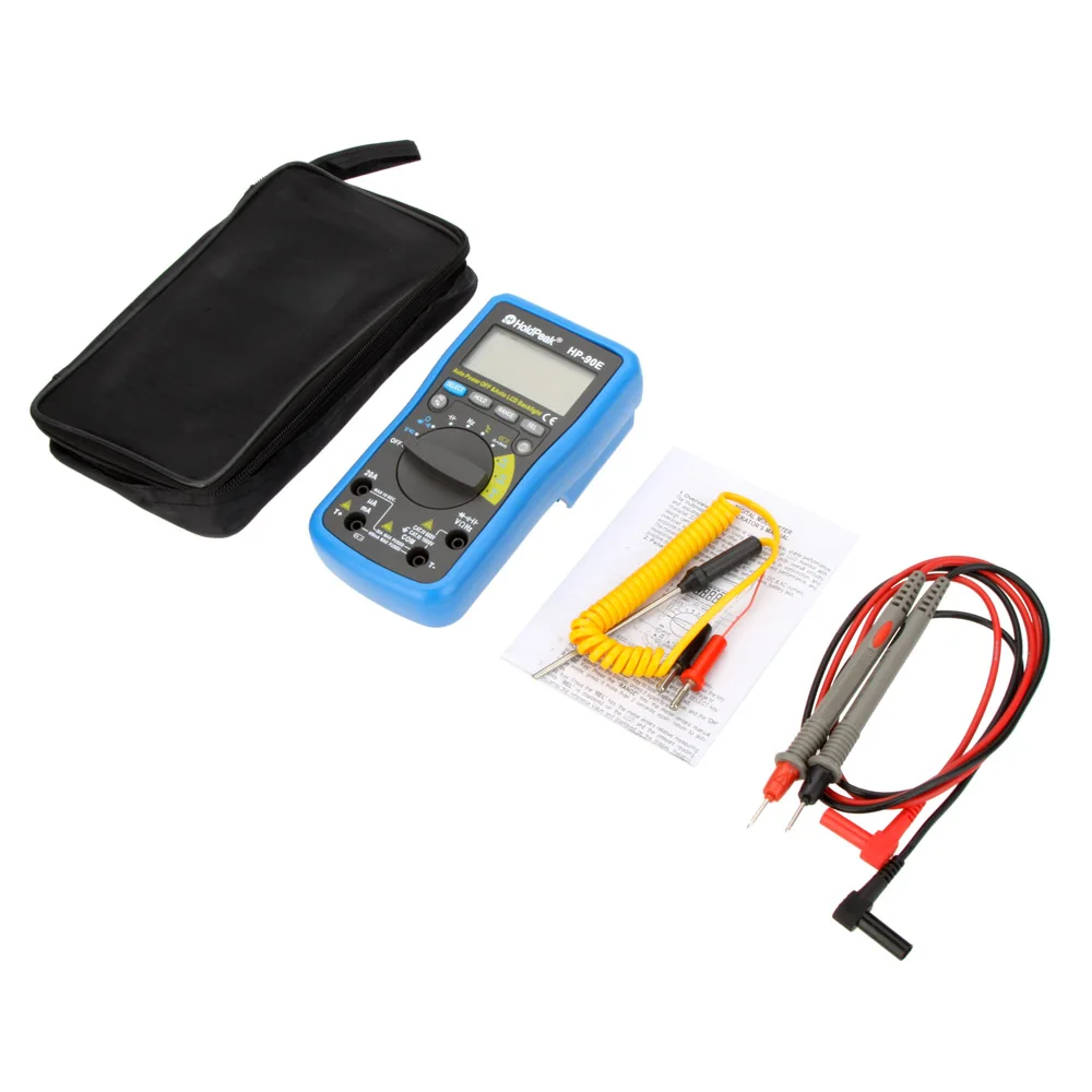HoldPeak HP-90E Auto Range Digital LCD Multimeter DMM Temperature Meter Battery Multitester Multimetr Medidor Dijital Multimetre