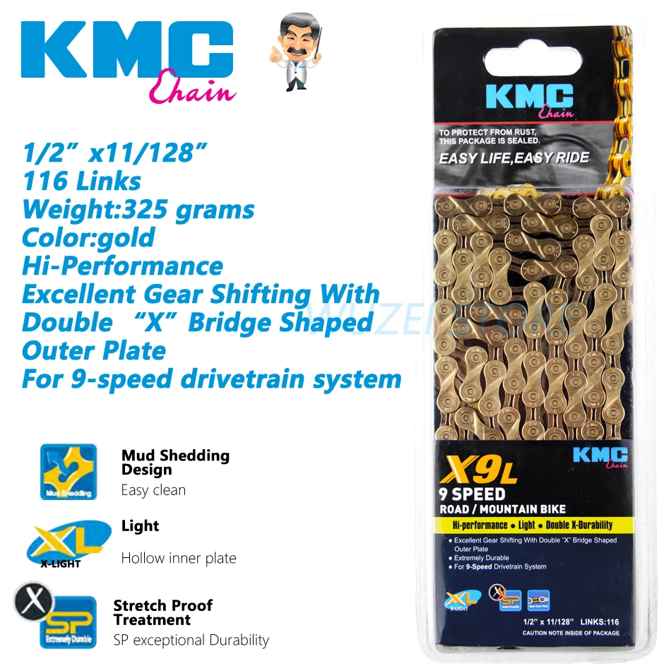 Clearance KMC chain 8/9/10/11/12 Speed Chain X8 X9 X10 X11 X12 Z8.3 X8PL Z9 X9L X11EL HV408 MTB Road Bike Bicycle chain 42