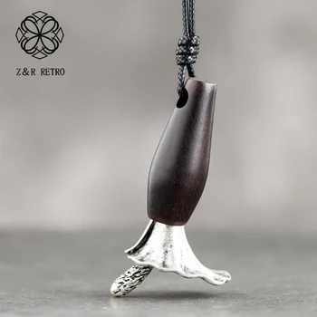 

Flower Pendants Necklaces Sandalwood Rope Sweater Chain Wooden Necklace Christmas Jewelry For Women Trendy Gift Wholesale 2020