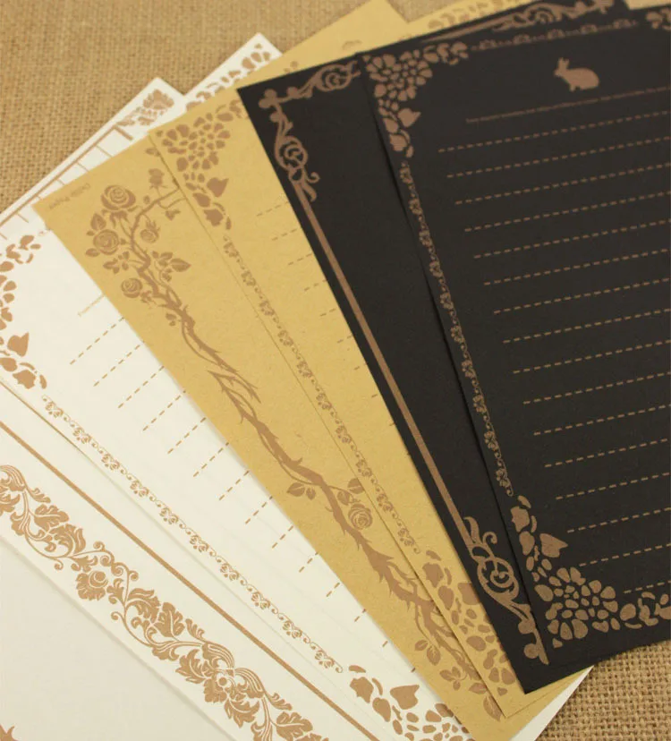 24Pcs/lot Retro Vintage Style Kraft Writing Paper Stationery Letter