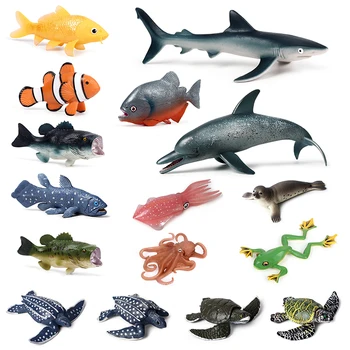 

21 Styles Action&Toys Figure Ocean Marine World Animal Sea Life Shark Dolphin Fish Collection Model Doll For Children Gift
