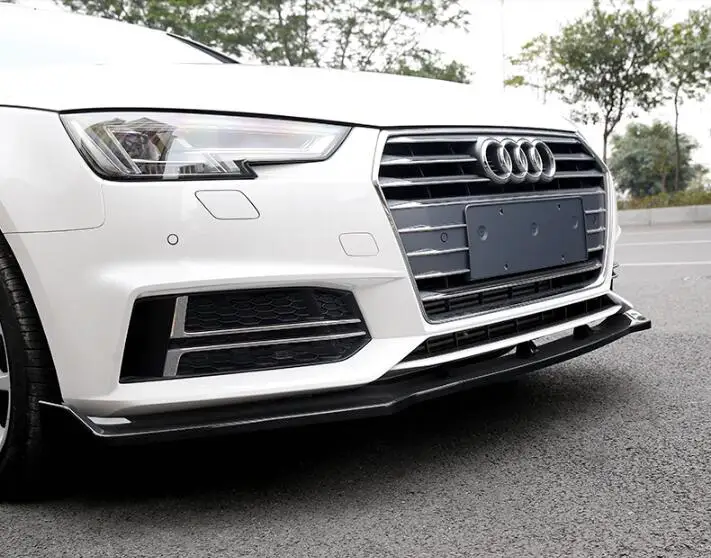 

ABS Carbon Fiber Front Lip Splitters Bumper Aprons Cup Flaps Spoiler For AUDI A4 S4 RS4 2017 2018 2019