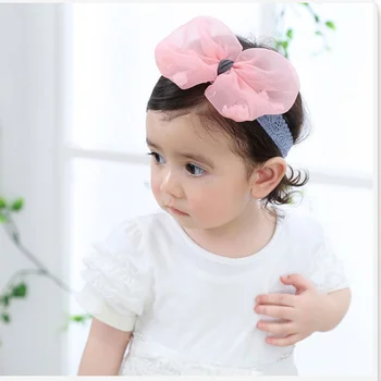 

Petal Bowknot Girl Headband Chiffon Elastic Comfortable Kids's Hair Belt Headwear Dress Up Wide Edge Sweet Lace Cute Colorful