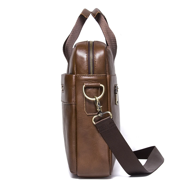 Men briefcase CONTACT'S NEW Business Genuine Leather Men Briefcase Cowhide Men's Messenger Bags For 14