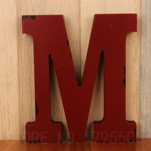 Креативные DIY ретро украшения 18x2,5 см толстые буквы для домашнего бара Декор деревянные буквы ремесла буквы алфавита - Цвет: M