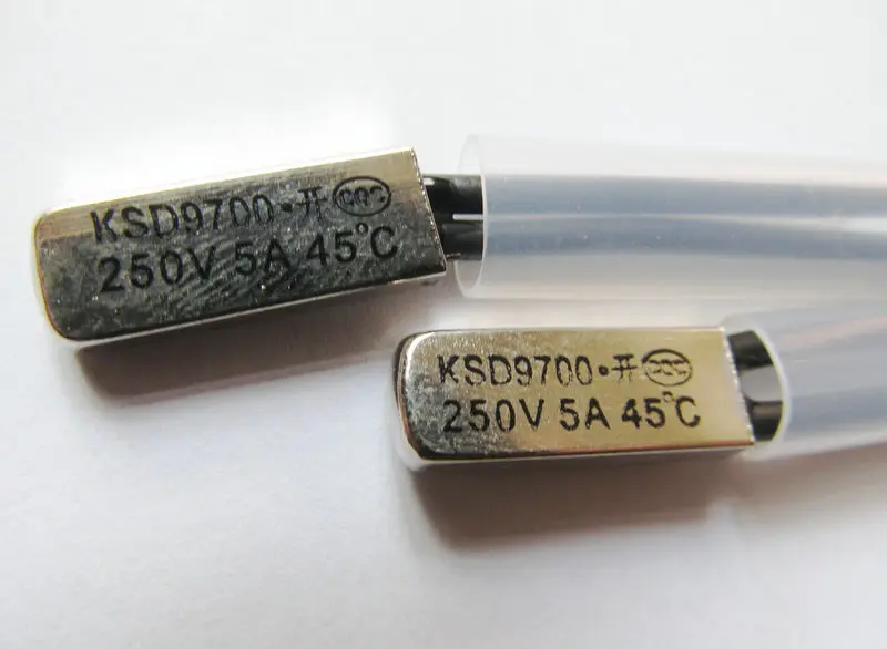 

3 pieces new KSD9700 NO ( Normally open ) 45 degree Thermostat Temperature Thermal Protector Switch 45C Bimetal Disc 250V 5A ,