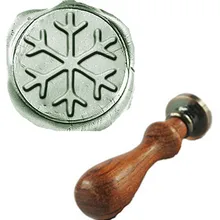 Винтаж Рождество Снежинка свадебные приглашения индивидуальный логотип Воск уплотнительное штамп палисандр ручки комплект