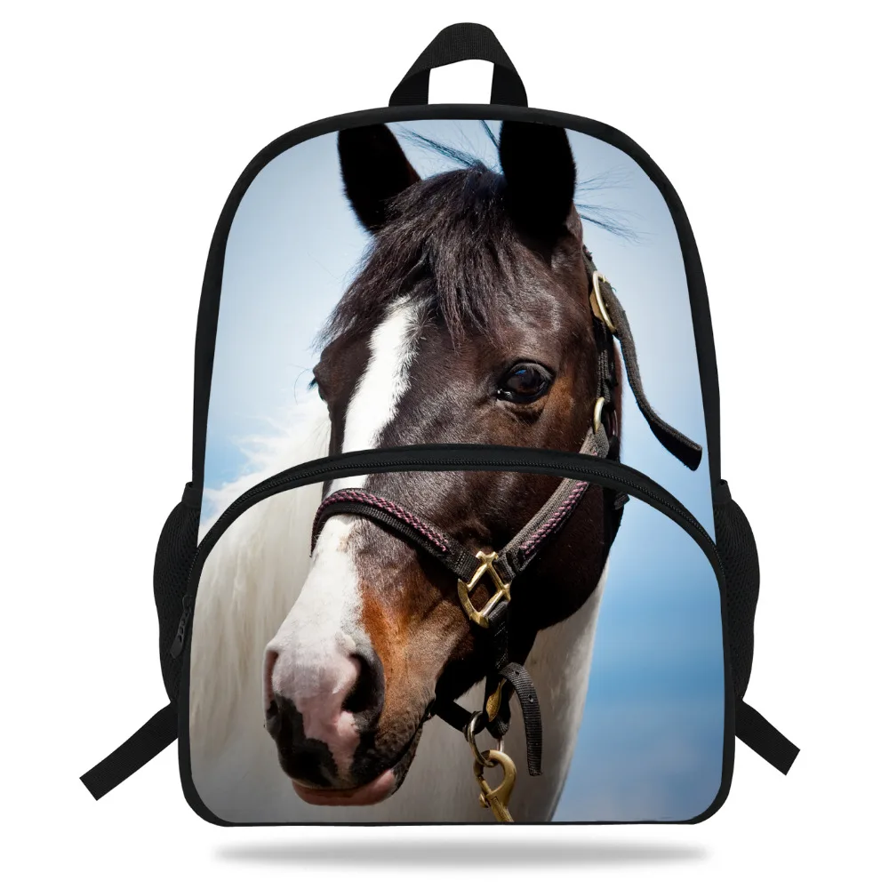 

16inch Mochilas Escolares Infantis Horse Backpack For Kids Boys Girls Animal Print Bag For School Children Teenagers