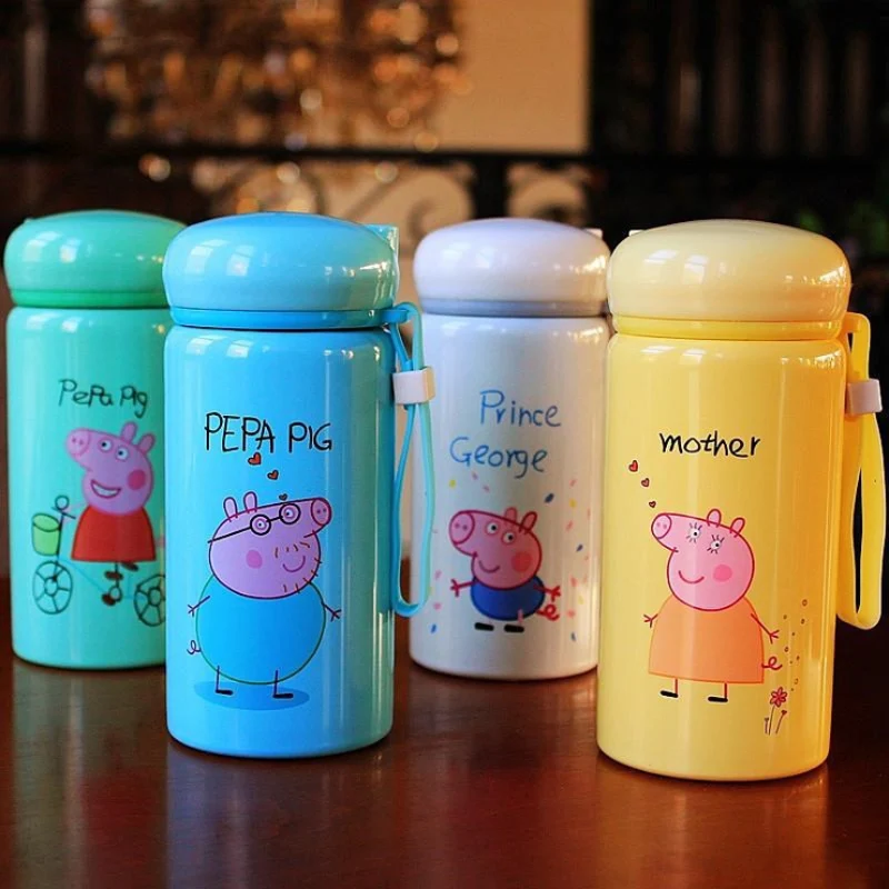 

Peppa Pig Cute Stainless Steel Thermos Student Kindergarten Drinking Cup George Action Figure Cartoon Toy Children's Gifts