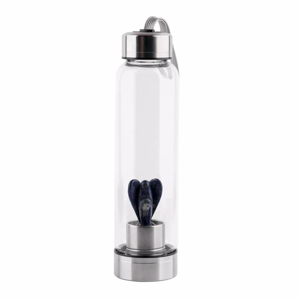

TENSKE 2019 Creative Water Bottle Home Garden Angel Natural Crystal Point Healing Wand Quartz Crystal Water Bottle June4