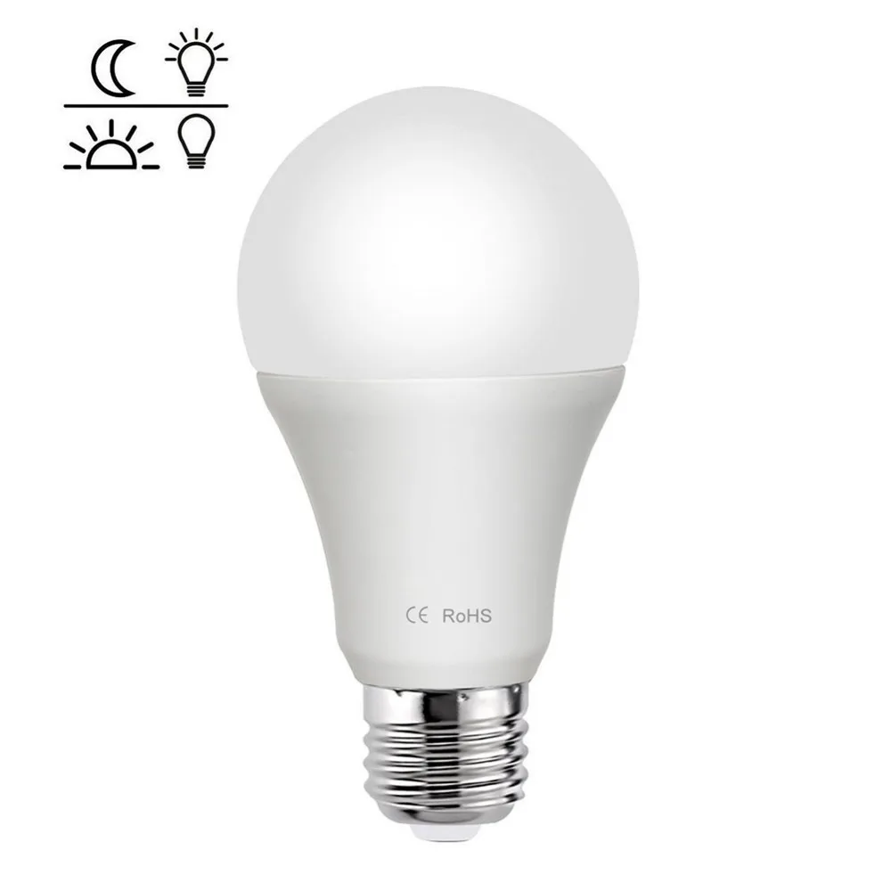 

LumiParty 85-265V E27 LED Sensor Lamp Bulb Automatic Dusk to Dawn Auto ON/OFF Globe LED Light Bulb for Home Porch Hallway