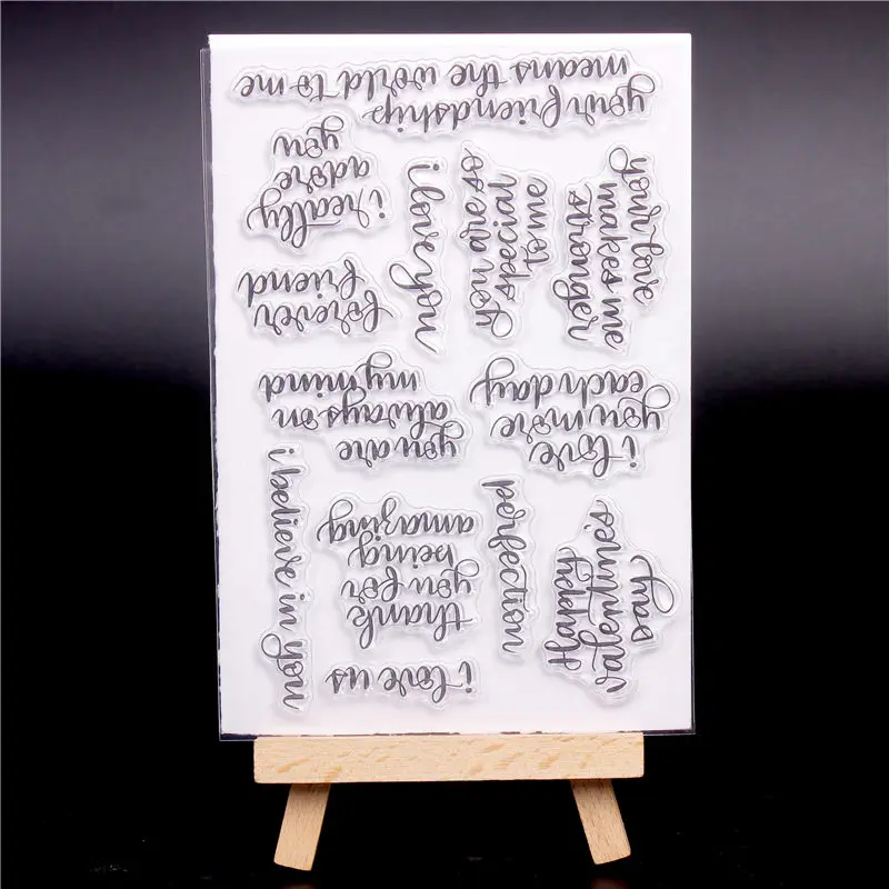 

English word Rubber Silicone Clear Stamps for Scrapbooking Tampons Transparents Seal Background Stamp Card Making Diy
