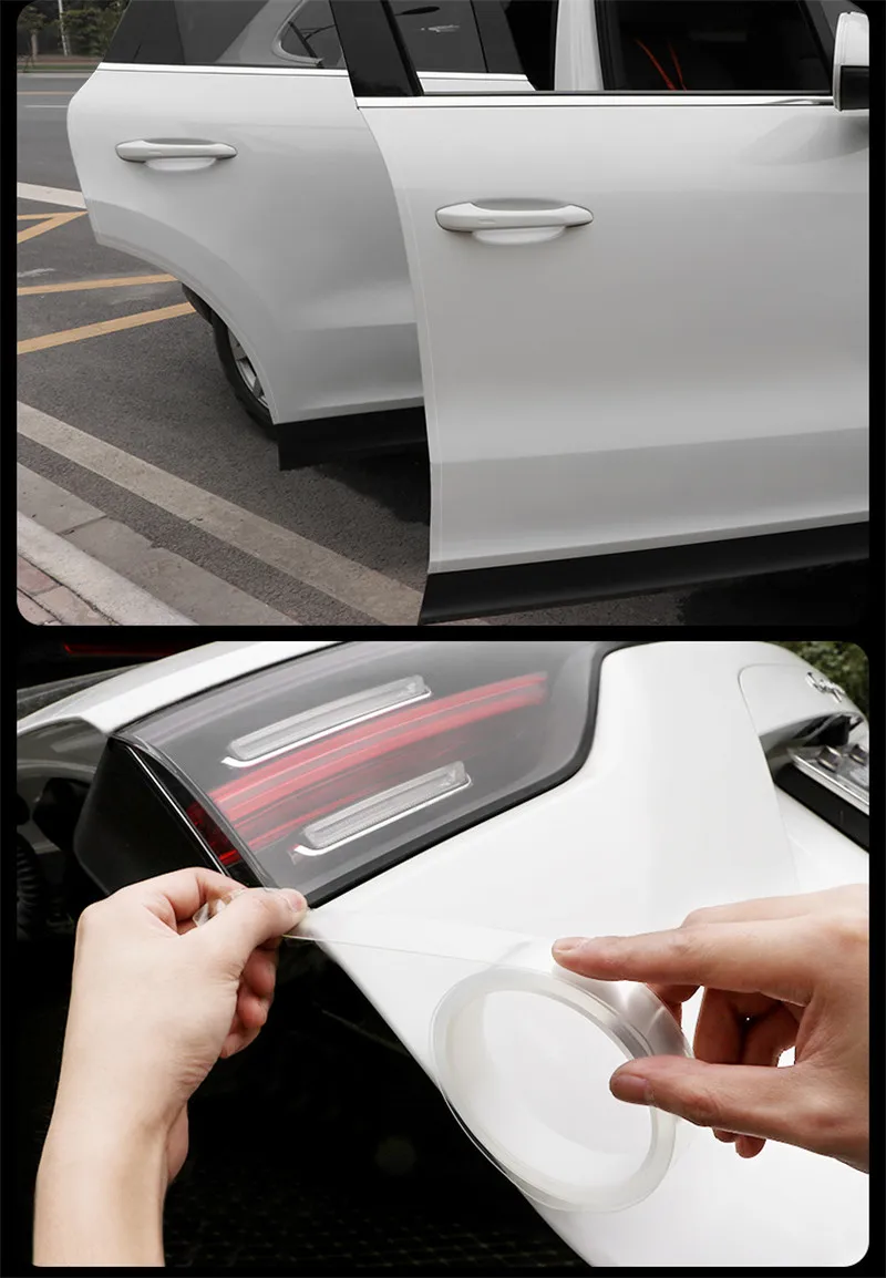 SRXTZM Door Sill Full Body Transparent Tape Car Tuning Body Bumpers Protect Film Door Edge Protective Tap Anti Scratch Tape 1pcs