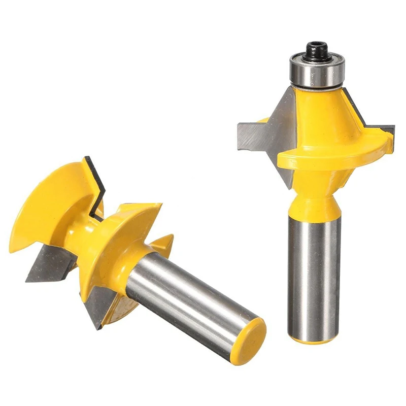 

2Pcs 1/2" Shank Router Bit Set 120 Degree Woodworking Groove Chisel Cutter Tool #C93U# Drop ship