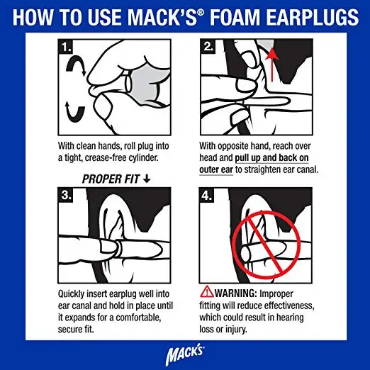Mack's 12 pairs foam earplugs noise reduction hearing protection Mack's 12 pairs foam earplugs noise reduction hearing protection