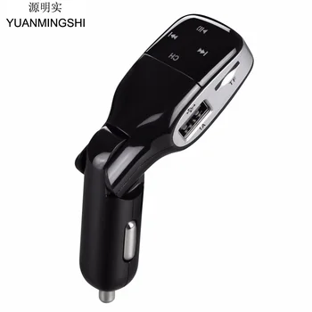 

YUANMINGSHI Wireless 3.5mm Aux Bluetooth Dual USB Adapter In-Car FM Transmitter Radio Adapter Car Auto MP3 Player Handsfree Kit
