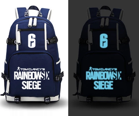 WISHOT GAME Tom Clancy's Rainbow Six Siege рюкзак для подростков, мужчин wo, для студентов, многофункциональный, зарядка через USB, светящийся - Цвет: Luminous 1
