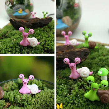 

Miniature Snail Figurine Decor Fairy Garden Dollhouse Ornament Random Color