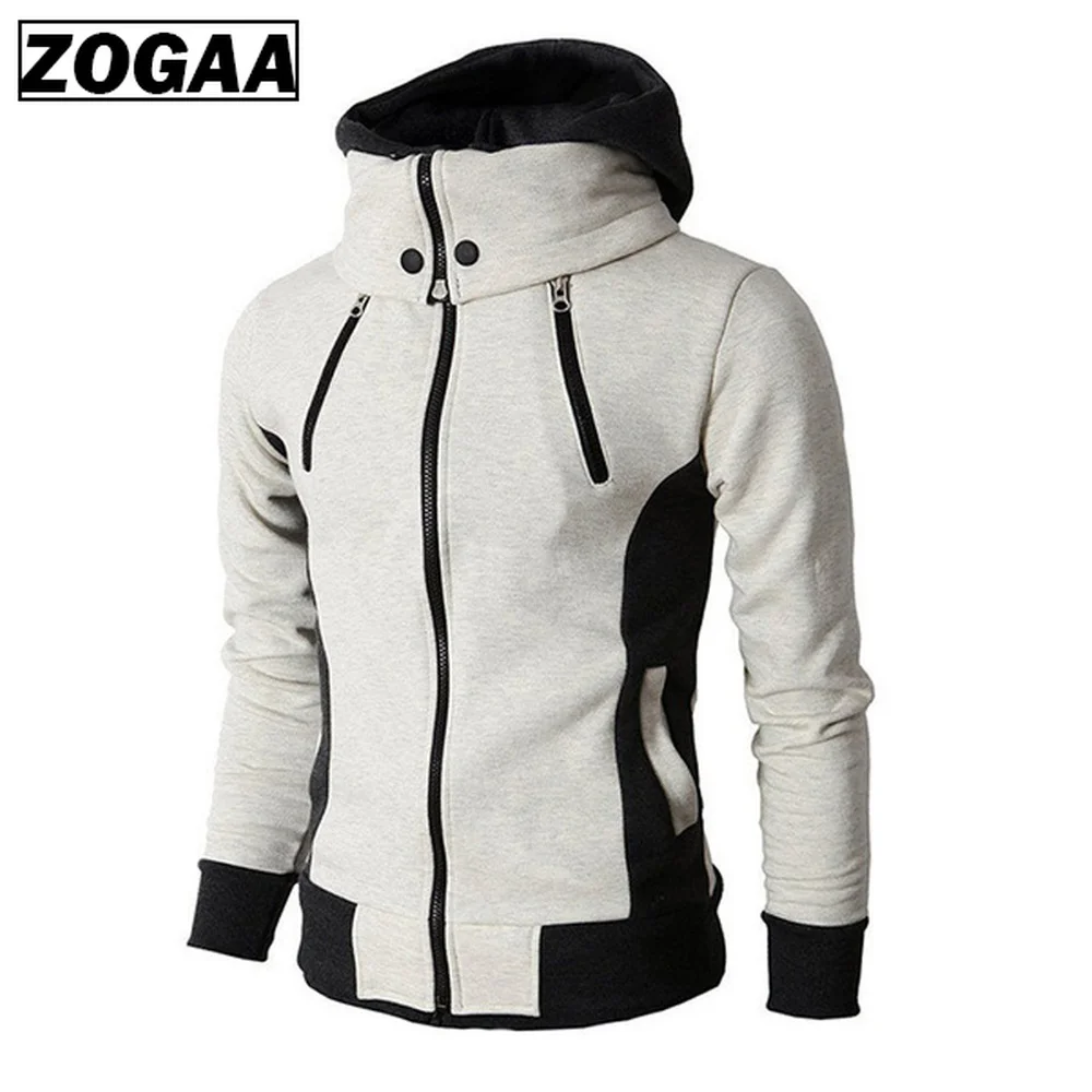 ZOGAA Men Spring Hoodies Slim Fit Streetwear Fake 2 Pieces Hooded Coat Plus Size Mens Hoodies