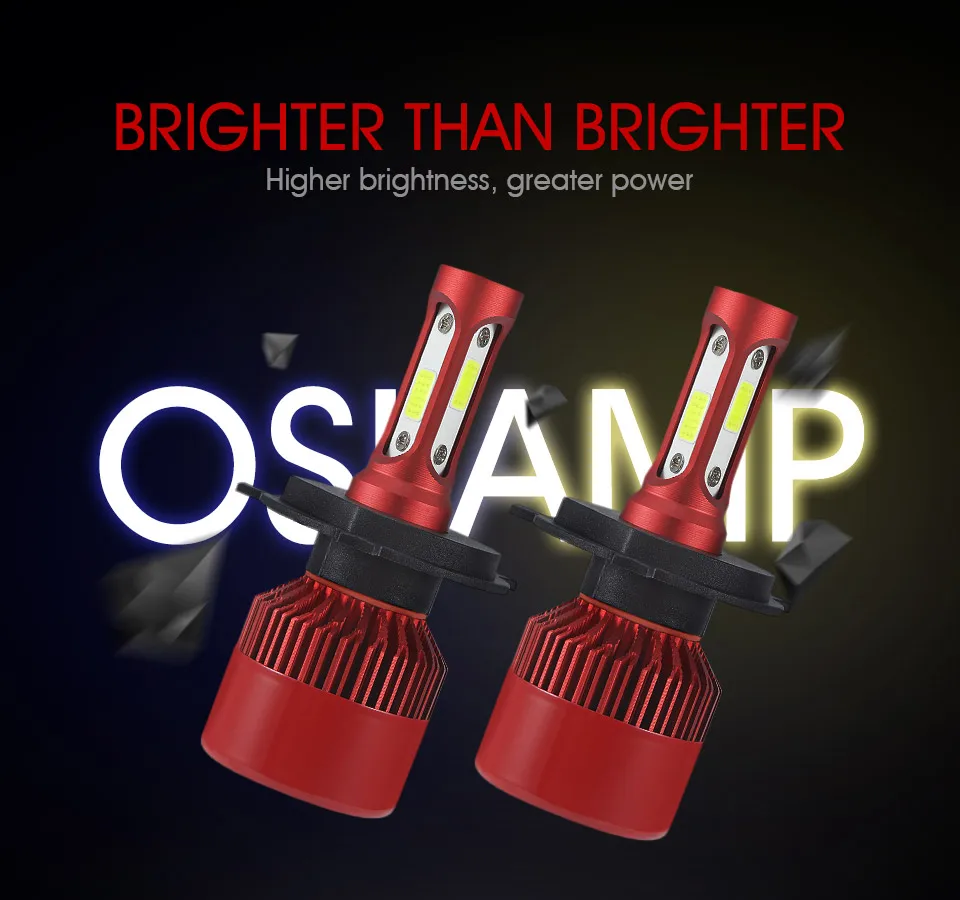 Oslamp светодиодный лампы для передних фар H7 H11 H1 H3 9012 9005 9006 УДАРА авто фары 60 Вт 7000lm 6500 K/4300 K 9007 H13 H4 светодиодный Автомобильный свет лампы