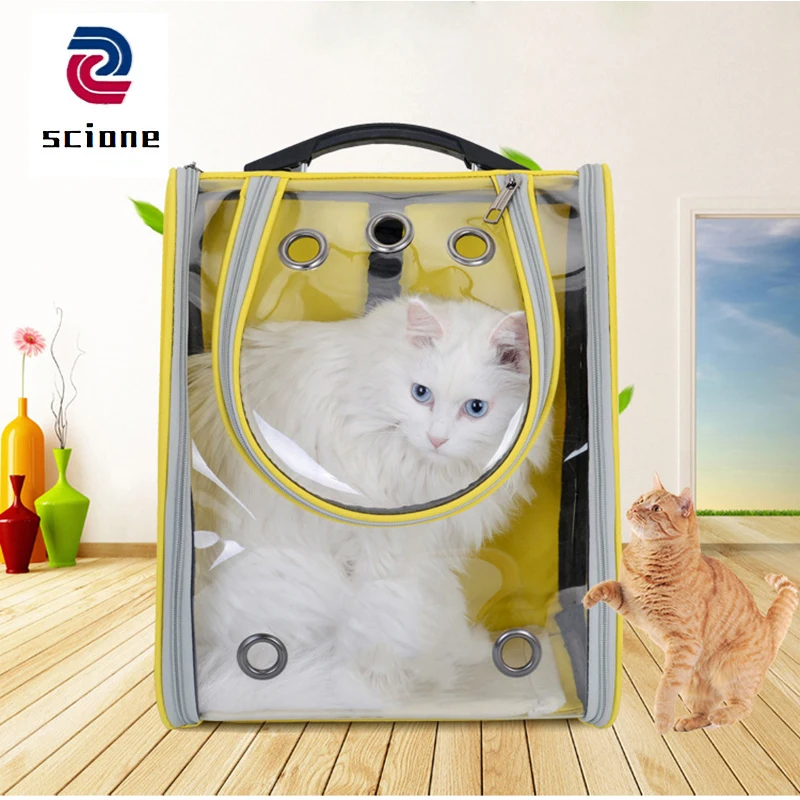 

PVC Transparent Pet Backpack Breathable Small Pet Carrier Bag for Dog Cat Clear Outside Carrying Travel Bagpack Sac a dos Canta