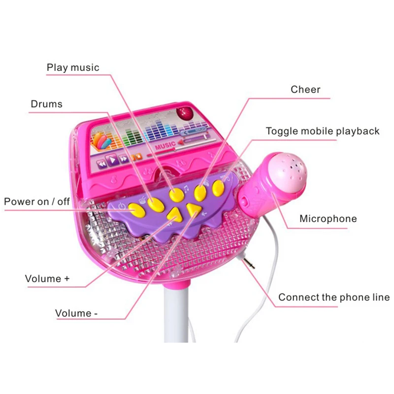 Продажа Okus детские Новые дети раннее образование Музыкальная подставка для игрушки Тип Музыкальный Микрофон регулируемый микрофон караоке
