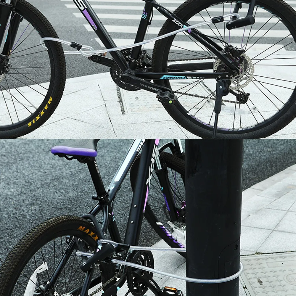 U-образный стальной кабельный замок для мотоцикла, велосипеда, электровелосипеда, Противоугонный замок для велосипеда, аксессуары для спорта mtb, велоспорта