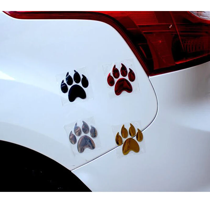 40 пара/лот оптовая собака Bear Paw 3D ПВХ Смешно окно бампер Средства ухода за кожей